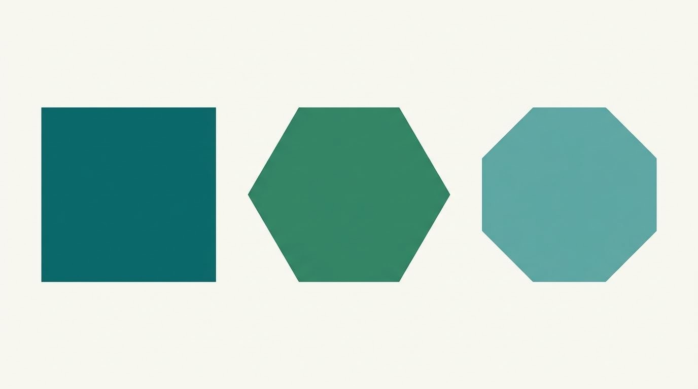 Drei verschieden geformte geometrische Formen als Symbol für verschiedene Aktienarten